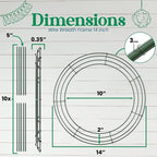 3-Pack 14 Inch Wire Wreath Frame – Round Metal Wreath Form with Ring Design for DIY Crafts, Floral Projects, and Home Decor – Dark Green Wire Frame for Christmas Holiday & Weddings