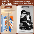 Hat Hangers for Closet, Hanging Hat Organizer with 10-Hook, Stainless Steel Hat Rack, Space Saving Cap Holder, Collapsible Hat Storage for Baseball Caps