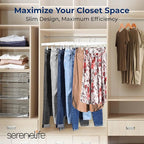 SereneLife 30 Pack Skirt and Pant Hanger with Adjustable Non-Slip Steel Clips, Premium Wooden, 360° Swivel Hook & 10 lb Capacity – Space-Saving Heavy-Duty Hangers for Jeans, Shorts & Slacks (White)