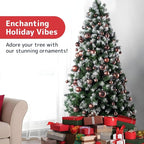 Prextex 36-Pieces Champagne Christmas Ornaments Set - Shatterproof, Festive Christmas Balls Decorations in 3 Sizes and 6 Styles with Hanging Loops for Tree, Wreath, and Dazzling Holiday Party Decor