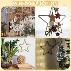MECCANIXITY 4 Pcs Star Dream Catcher Rings, 4" Dream Catcher Metal Hoops Macrame Wreath Rings Pentagram Floral Hoops for DIY Craft Making Home Wedding Wall Hanging Decoration, Black