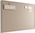 Fluxynara Large Bulletin Board, 47.2" x 35.4" Cork Board Alternative with 24 Safe Removable Adhesive Tabs, Foldable Felt Pin Board for Home Office, Classroom, Bedroom,Entryway for Walls—Taupe
