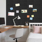 DOLLAR BOSS Felt Cork Board Tiles, 24 Packs 12" x 12" Thick Cork Bulletin Board Self Adhesive Acoustic Panels Soundproof Corkboards for Walls with Pushpins for Home Office Kitchen School, Black