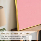 Linen Bulletin Board 24" x 18", Fabric Pin Board with Gold Aluminum Frame, Decorative Vision Board for Home Office, Bedroom & Dorm Wall Decor, Includes 10 Push Pins, Pink