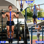 Upgraded Pull Up Assistance Bands, Heavy Duty Resistance Bands with Handles, Exercise Band with Door Anchor, Adjustable Workout Band Set for Pull Up Bar, Full Body Strength&Muscle Training, Home Gym