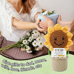 Valentines gift, Handmade Crochet Flowers Sunflower, Emotional Positive Support Crochet, Crochet Toy Doll, Mothers Day, Birthday Gifts for Moms, Home Decor, Gifts for Mom with Gift Box(To My Wife)