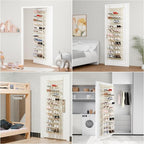 Whitmor 36 Pair Over The Door Shoe Organizer, 12 Tier Hanging Shoe Organizer, Heavy Duty Metal & Mesh Shoe Holder, Hanging Shoe Rack for Closet Organizer & Storage, 69"L x 21.7"W x 7.5"H, Beige