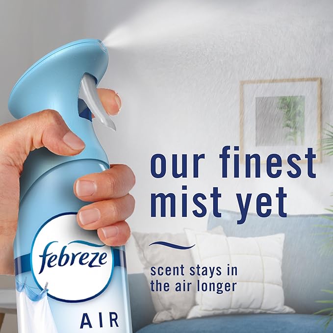 Febreze Air Mist, Air Freshener Spray, Odor Fighting Room Spray, Deodorizer for Home Bathroom Kitchen Office Apartment Dorm Room Classroom, Kitchen Base Mix, 8.1oz, 3ct
