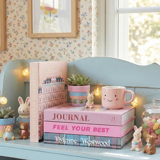 PROBENEX Velvet Medium | 4 PCS Faux Decorative Books for Home Decor | Not Real Books (Cardboard Boxes) | Coffee Table, Shelf Styling & Modern Aesthetic Accent Pieces for Living Room, Office
