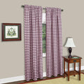 Sweet Home Collection Kitchen Window Curtain Panel Treatment Decorative Buffalo Check Design, 84" Long, Burgundy