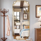 Kelly Miller 70"x30" Large Gold Beveled Full Length Mirror, Traditional Farmhouse Rectangular Wall Mirror for Bedroom, Living Room, Hallway, Entryway