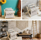 Woven Magazine Rack & Boho Basket Foldable Living Room & Bedroom Storage & Decor 2-in-1