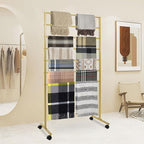 7-Tier Movable Scarf Organizer Holder Accessory Display Stand, Freestanding Metal Organizer Rack for Retail Stores, Towel, Belts, Ties, Pants