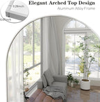 Prywot Arched Floor Mirror, 57 "x 20" Full Length Mirror Wall Mirrors Hanging or Leaning Arched-Top Full Body Mirrors with Stand for Bedroom, Dressing Room, White