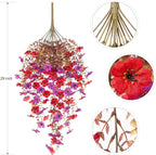 Fall Flowers Artificial for Decoration,Artificial Flowers for Outdoors,Autumn Fake Plants Home Decor Thanksgiving Realistic Silk Daisy,Fall Leaves UV Resistant Garden Courtyard Patio (Red Purple)