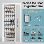 35 Compartment Over The Door Storage - Breathable Mesh Hanging Organizer with Large Pockets, Space Saving Design for Men & Women's Footwear, Closet, Bedroom （White）