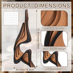 Fumete Mid-Century Modern Wood Abstract Sculpture Wooden Curved Art Table Decoration Modern Home Decorative Objects for Mantel Bookshelf Dresser Living Room Office & Entryway Table Decorative