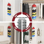 Hat Organizer Hold up to 20 Hats, 2 Pack Hat Rack for Wall with Strong Adhesive, Hat Organizer for Baseball Caps Display for Door Closet, Hat Hanger Holder Multilayer Two Mounting Option(White)
