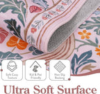 Moynesa Floral 3x5 Pink Rug for Bedroom Girls, Washable Soft Nursery Rug Non Slip, Boho Small Living Room Throw Carpet, Ultra Thin Flower Indoor Area Rug for Kids Room Dorm, Pink