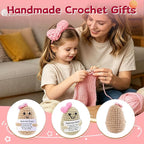 Positive Funny Crochet Potato Gifts for Girls Dad Women Men Friend,Mother's Day Easter Birthday Gifts from Daughter Son Handmade Kintted Crochet Doll with Emotional Encouragement Card Desktop Decors
