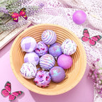 Zhanmai 12 Pcs Spring Balls Ornaments Butterfly Ball Hanging Decorations Lavender Flower Theme Ball Decorations for Holiday Easter Home Party Favors Decor(Spring)