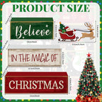Lineshading 4 Pcs Summer Christmas Table Decoration Wooden Santa Claus Decor Christmas Tiered Tray Decor Decorative Santa Claus Elk Block Sign Gift Farmhouse Xmas Centerpiece for Home Kitchen Shelf