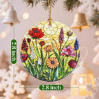 Christmas Ornament, Stained Glass Ornament, Christmas Ornaments for Tree, Hanging Ornaments for Home Decor & Xmas Decorations – Holiday Decor, Gift Ideas, Perfect Holiday & Xmas Gifts - Wildflower