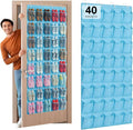 40-Pocket Over the Door Shoe Organizer - Large Mesh Pocket Hanging Shoe Organizer,Behind the Door Shoes Storage Holder Hanger