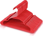 Utopia Home Plastic Hangers 30 Pack - Perfect Space Saving Clothes Hanger - Durable and Strong - Perfect Closet Organizers with Shoulder Grooves (Red)