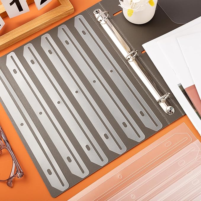 30 pcs Magazine Holders for Binders 3 Hole Punched Plastic Binder Accessories 3 Ring Binder Magazine Collection Storage for Magazines File Book Organizer (Translucent White)