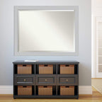 Amanti Art White Wall Mirror 34x44 Shiplap White Rectangle Bathroom Mirror for Wall Decor Living Room, X-Large Cottage Wood Frame, Hangs Horizonally and Vertically, Bathroom Decor, Beveled Edge