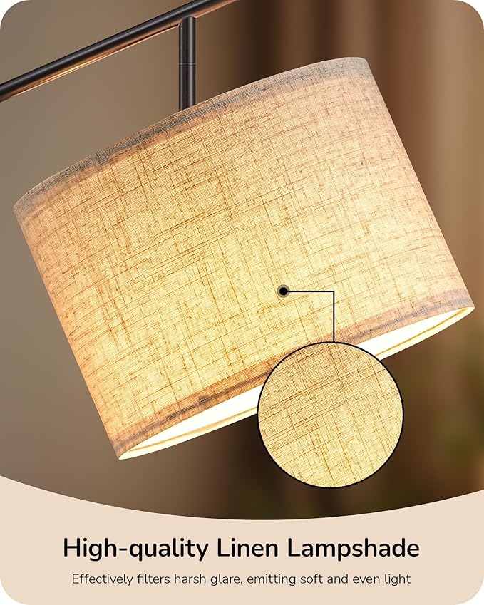 EDISHINE 64.7IN Floor Lamp for Living Room with Remote, Modern Tall Standing Lamp, Dimmable & 5CCT, Foot Pedal Switch, Minimalist for Bedroom, Bulb Included, Black