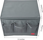 Bedside Storage Organizer, Bedside Caddy, Table Cabinet Storage Organizer, TV Remote Control, Phones, Magazines, Tablets, Accessories, Grey