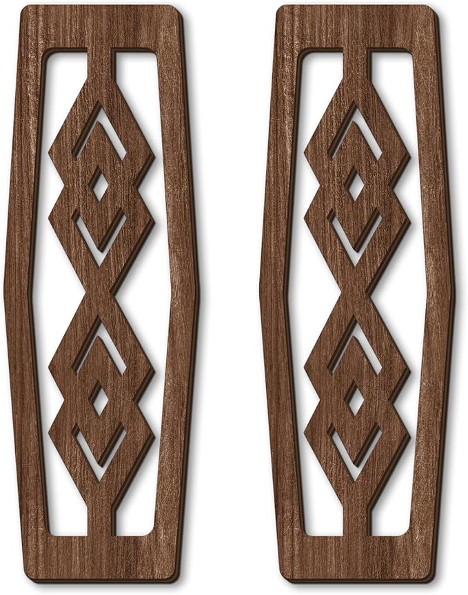 CAKIROTS 2 Pcs Mid Century Modern Wall Art Wood Wall Decor Modern Geometric Panels for Interior Wall Decor Panel Wall Art for Home Living Room (Dark Brown)