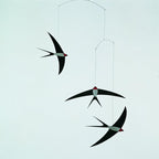 3 Swallow Hanging Mobile - 20 Inches - Premium-Grade Cardstock - Handmade in Denmark by Flensted