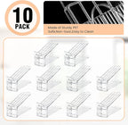 TOPNEW Shoe Slots Organizer for Closet 10 Pack Adjustable Level Shoe Stacker Holder Organization Double Layer Storage Space Saving Shoe Rack Organizer for Closet (Transparent)