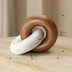 EOSAHR Boho Decor Pine Wood Knot Wooden Chain Link Decor for Your Coffee Table, Room Decor, or Book Shelf Chic Modern Desk Decor to Stylish up Your Home Office (Brown & White)