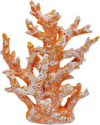 Etlemonde Beach Coastal Decor Coral Reef Home Decor Coral Statue Sculpture Home,Desk,Bathroom,Desktop Shelf Statue,Marine Themed Gifts (Golden Orange Coral)