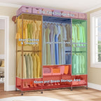 Ulif E3 Heavy Duty Garment Rack, 4 Tiers Freestanding Closet Organizer System with 5 Shelves, Metal Closet Organizer and Storage System for Clothes, Max Load 850lbs, 58.4"W x 15.7"D x 77.3"H, Bronze