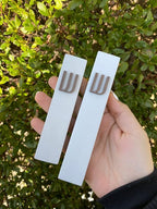 A&S Mezuzot Modern Concrete Mezuzah Case with Scroll, Easy Peel and Stick Mezuza (Ivory+ Wood Shin, 5 Inches)