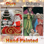 Christmas Santa Snow Globes, Cat Family Musical Snow Globe Light up Swirling Glitter Snow Globe Red Lantern with Timer, Christmas Tree Holiday Party Gifts and Decorations, USB & Battery Operated