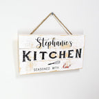 Personalized Wooden Kitchen Wall Decor, Farmhouse Last Name Signs for Home, Family Sign, Housewarming Gifts, Wedding Gift, Friends Gift - 6"x12" - White Rustic