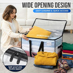 TAILI Extra Large Moving Bags, 4 Pack Clear Heavy Duty Totes For Storage with Visible Window, Wrap Around Handles, Storage Bags for Space Saving, Alternative to Moving Boxes