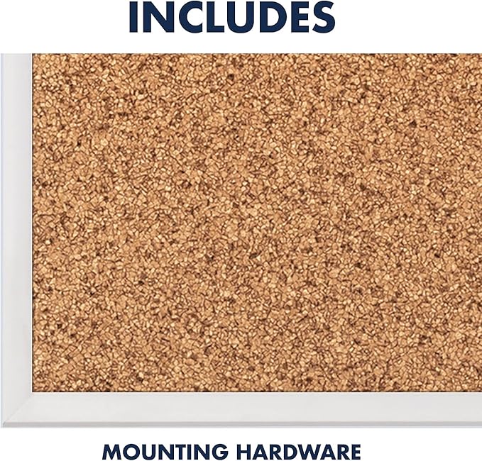 Quartet Cork Bulletin Board 72"W x 48"H Pin Board, Silver Aluminum Frame (2307)