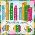 Lineshading 4 Pcs Summer Table Decoration Wooden Book Hawaii Beach Decoration Blue Yellow and Red Summer Tiered Tray Decor Wood Book Sign Farmhouse for Hawaii Party Home Shelf Coffee Table