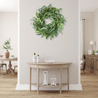 Olive Wreath for Front Door 22 inch, Greenery All Season Wreath with Olive Leaf Fruit, Home Decoration for Outdoor Living Room Indoor Wall and Outside Summer All Season Wedding