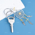 AUEAR, 6 Pack Dream Catcher Keychain Keyring Feather Stone Ornaments for Car Bag Accessories Jewelry DIY Crafts