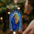 Hologram Nativity Ornament, Radiant Holy Scene Christmas Hanging Decor, Nativity Ornament, Christian Gifts for Mom, Luminous Window & Tree Decoration