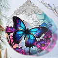 Stained Glass Suncatcher Ornament - Butterfly Christmas Decorations - Christmas Ornaments for Tree - Holiday Present Ideas - Gift Exchange