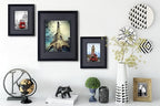 Yaetm 11x14 Double Floating Mat Picture Frame Set of 2, Display Picture 8x10 with Black Double Mat, Polished High Definition Real Glass, Wall Mounting Photo Frames, Black